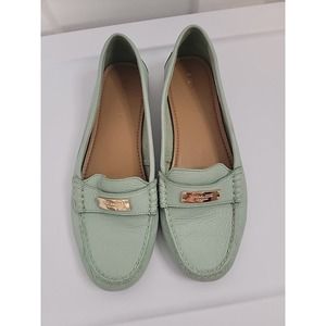 Coach Fredrica Pistachio Mint Leather Driving Loafers Women's Size 9.5 B